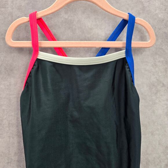 Speedo Black Pink Cut Out One Piece Swimsuit Leotard Pro LT Girls 28 - Picture 3 of 7